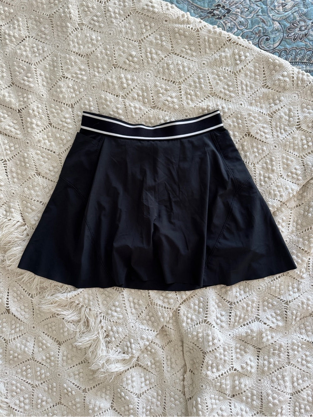 Peter Millar Black Athletic Skort with White-Trim Waistband - Picture 3 of 5